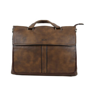 Real Leather Pocket Front Briefcase