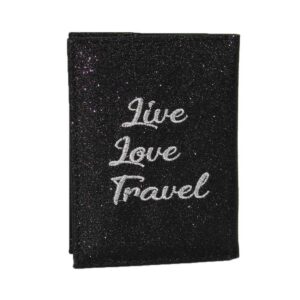 Fancy Travel Print Glitter Purse