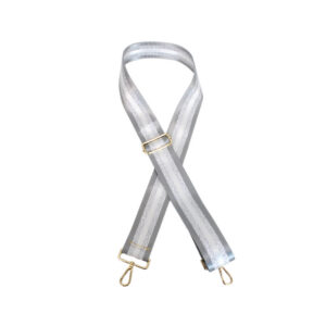 Striped Grey Silver White Bag Straps