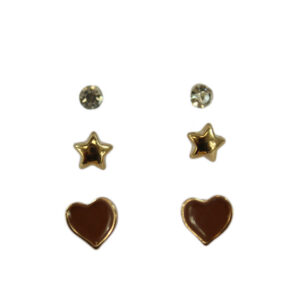 Set x3 Diamond, star and heart stud