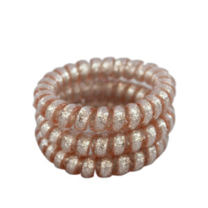 x3 spiral glittered hair tie