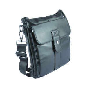 Black leather shoulder bag