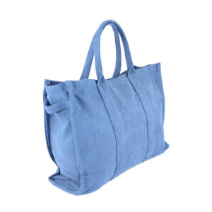 Blue denim tote bag with sturdy handles