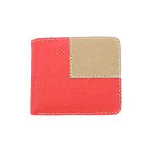 Mens wallet with textured design and contrast detail.