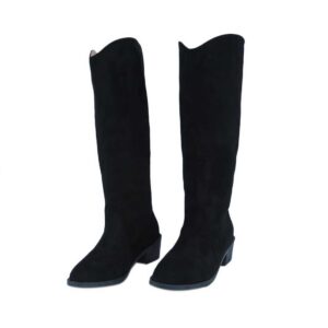 Low-heeled ankle boots.