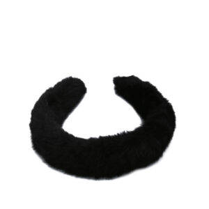 Cozy black faux fur headband.