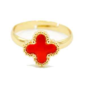 Gold Red Gemstone Ring