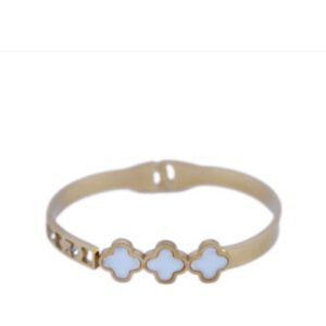 A hinged bracelet featuring multiple cloud-shaped charms.