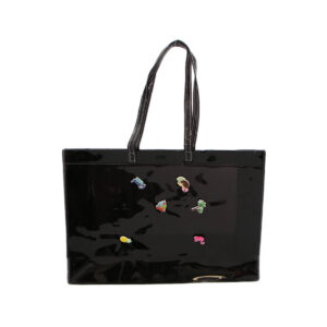 Transparent colourful beach tote.
