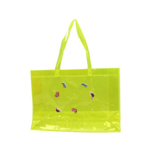 Transparent colourful beach tote.