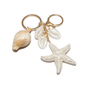 Decorative multi-charm keyring.