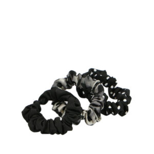 Printed fabric scrunchie with elastic hold for everyday styling.