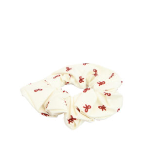 Printed fabric scrunchie with elastic hold for everyday styling.