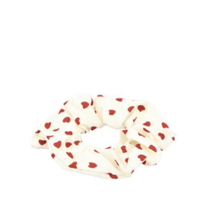 Printed fabric scrunchie with elastic hold for everyday styling.
