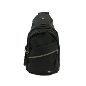 Compact crossbody sling bag with multiple zip compartments for practical everyday use.