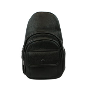 Crossbody bag with front flap pocket and zip compartments for everyday use.