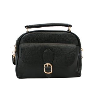 Crossbody bag with structured compact design, front flap pocket and buckle detail with zip closure for everyday use.