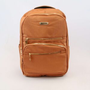Spacious backpack with multiple zip compartments and adjustable straps for daily and travel use.