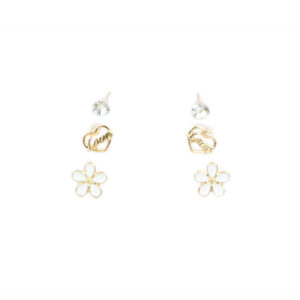 Elegant womens flower design earrings with a delicate and feminine finish.
