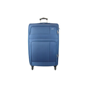 Large soft suitcase with smooth rolling wheels