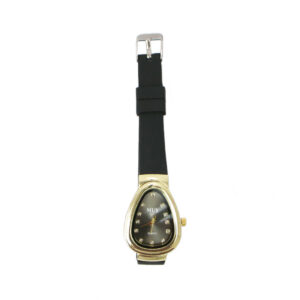 Teardrop dial wrist watch with stone hour markers and classic strap for everyday wear.