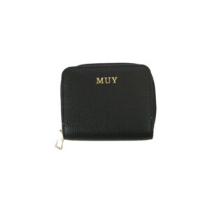 Textured zip around compact wallet with multiple card slots and coin compartment.