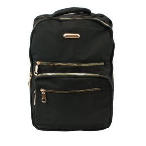 Spacious backpack with multiple zip compartments and adjustable straps for daily and travel use.