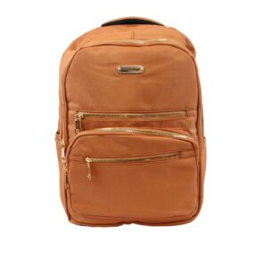 Spacious backpack with multiple zip compartments and adjustable straps for daily and travel use.