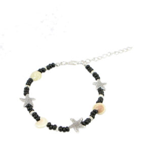 Beaded anklet with star and shell details