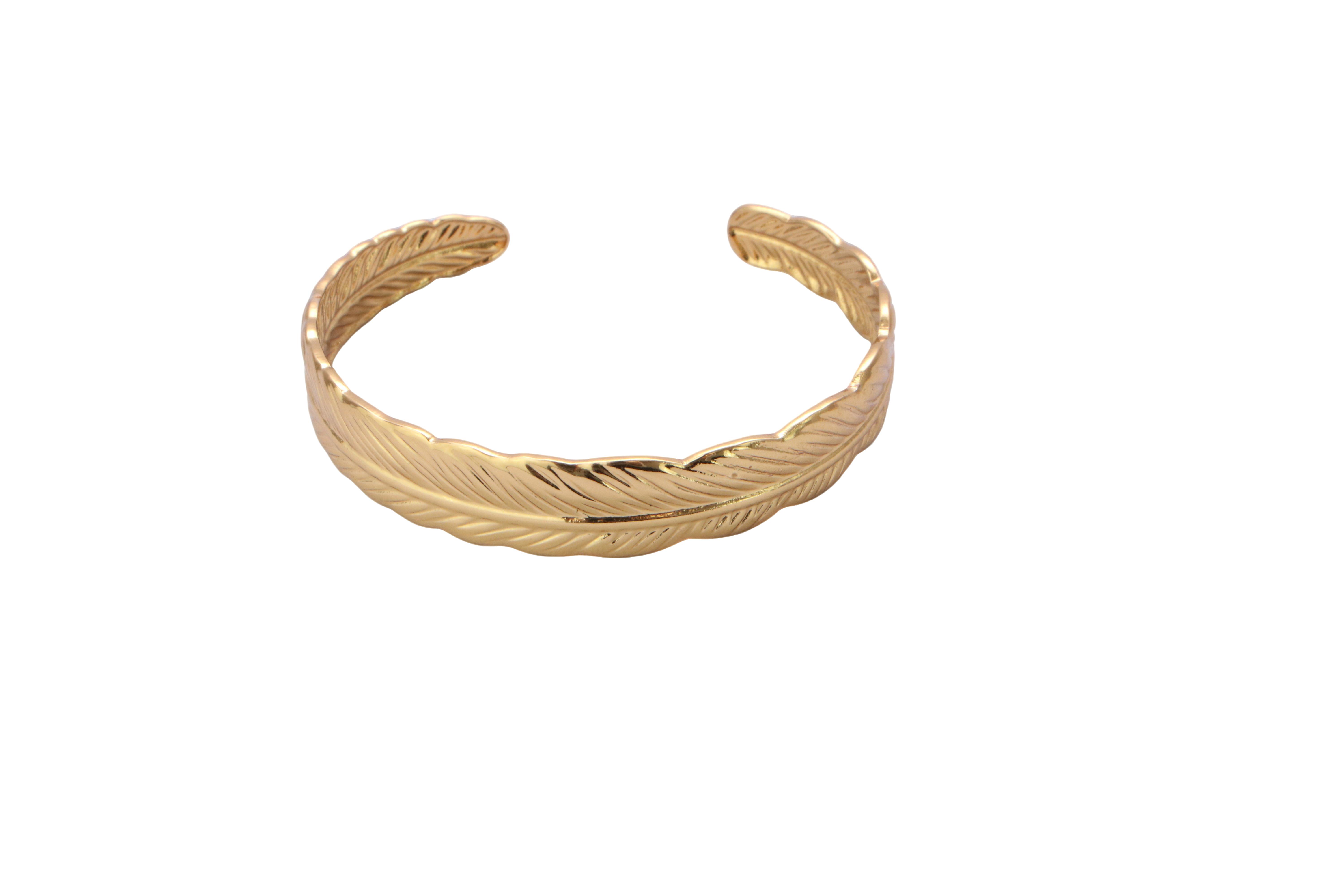 Stainless Steel 18k Gold Plated Twisted Design Bracelet