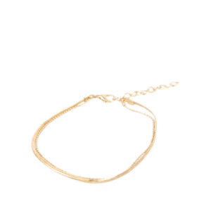 Double chain anklet with layered minimalist design