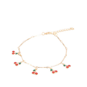 Cherry charm layered anklet