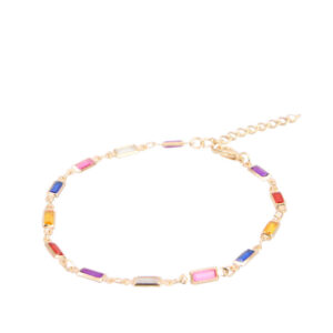 Multicolor bar stone anklet
