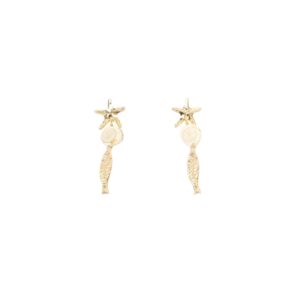 Sea themed drop earrings mixed textured details.