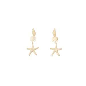 Sea themed drop earrings mixed textured details.