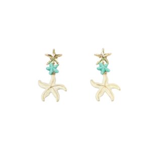 Sea themed drop earrings with textured details.