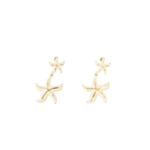 Sea themed drop earrings mixed textured details.