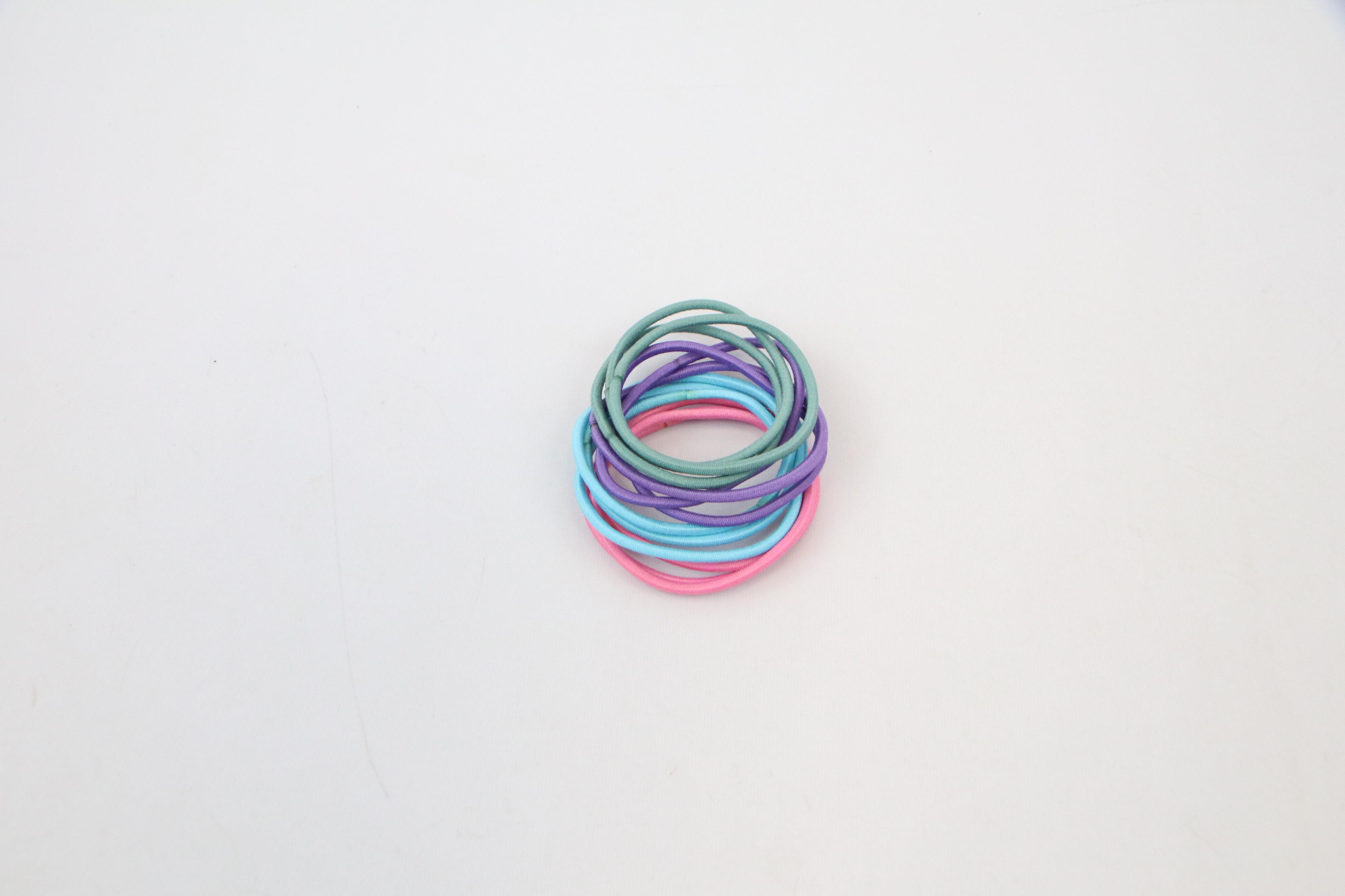 Multi pack smooth elastic hair ties for everyday hair styling.