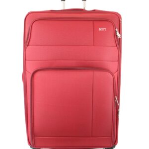 Large expandable soft suitcase with smooth rolling wheels