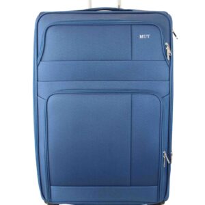 Large expandable soft suitcase with smooth rolling wheels