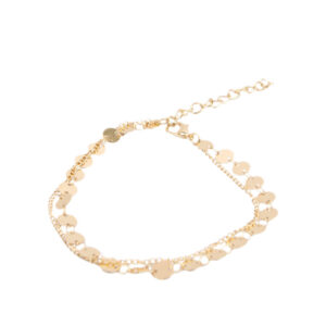 Gold-tone anklet with colourful bead details