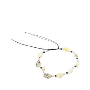Sea-inspired anklet with starfish charms and decorative bead detailing.