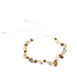 Sea-inspired anklet with starfish charms and decorative bead detailing.