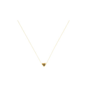 Fine Chain Necklace with Polished Puff Heart Pendant
