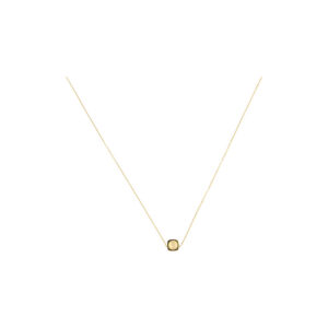 Minimalist Square Stone Pendant Fine Chain Necklace