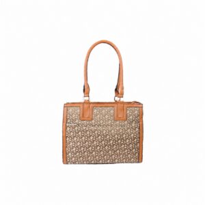 Textured Black Shopper Tote Bag with Front Zip Pocket