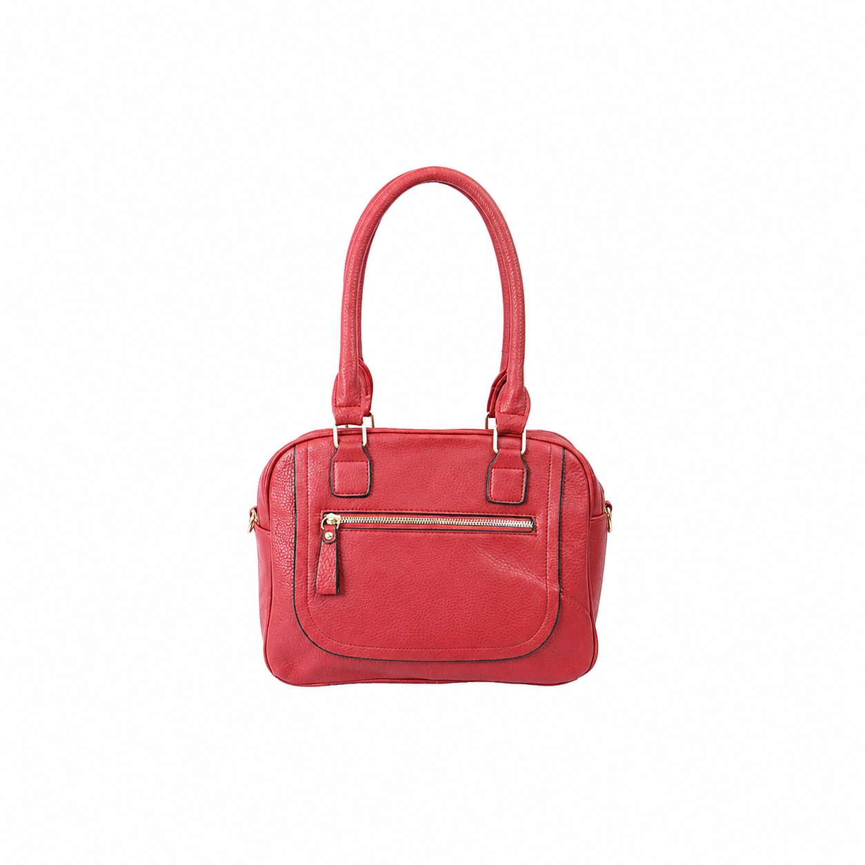 Spacious Shoulder Bag with Front Zip Pocket