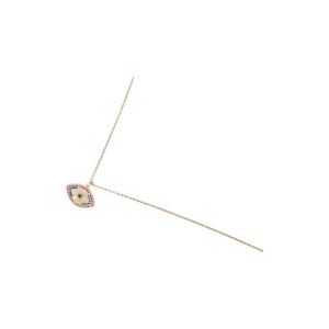Gold Plated Evil Eye Pendant Necklace