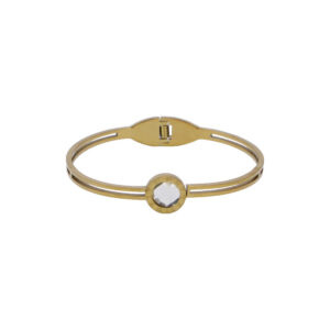 Stainless Steel Solitaire Crystal Bangle Bracelet