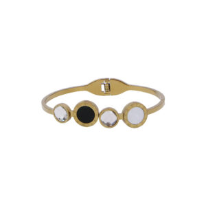 Stainless Steel Multi-Stone Crystal Bangle Bracelet